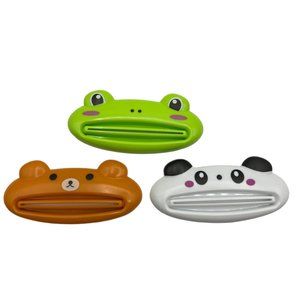 Toothpaste Make Up Tube Squeezer Dispenser Tube 3 Pack Green Frog White Panda Br